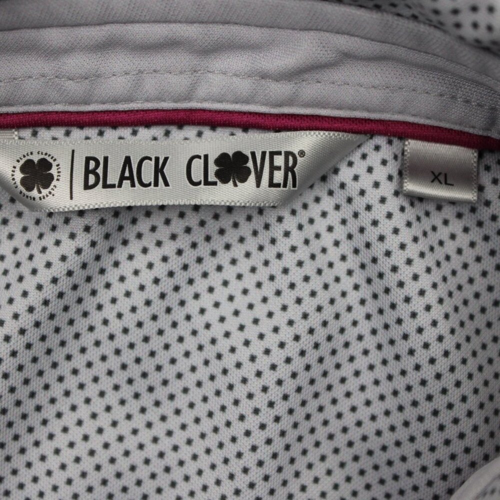 Black Clover Polo Shirt Adult XL White/Blue Geometric Polyester S/S Pullover - Picture 8 of 13
